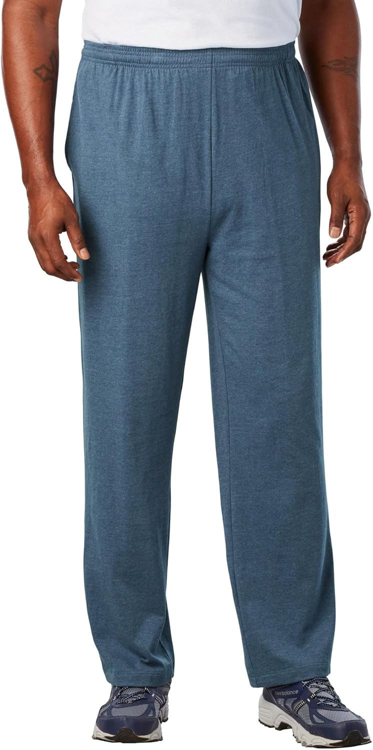 KingSize Men's Big & Tall Lightweight Jersey Open-Bottom Sweatpants