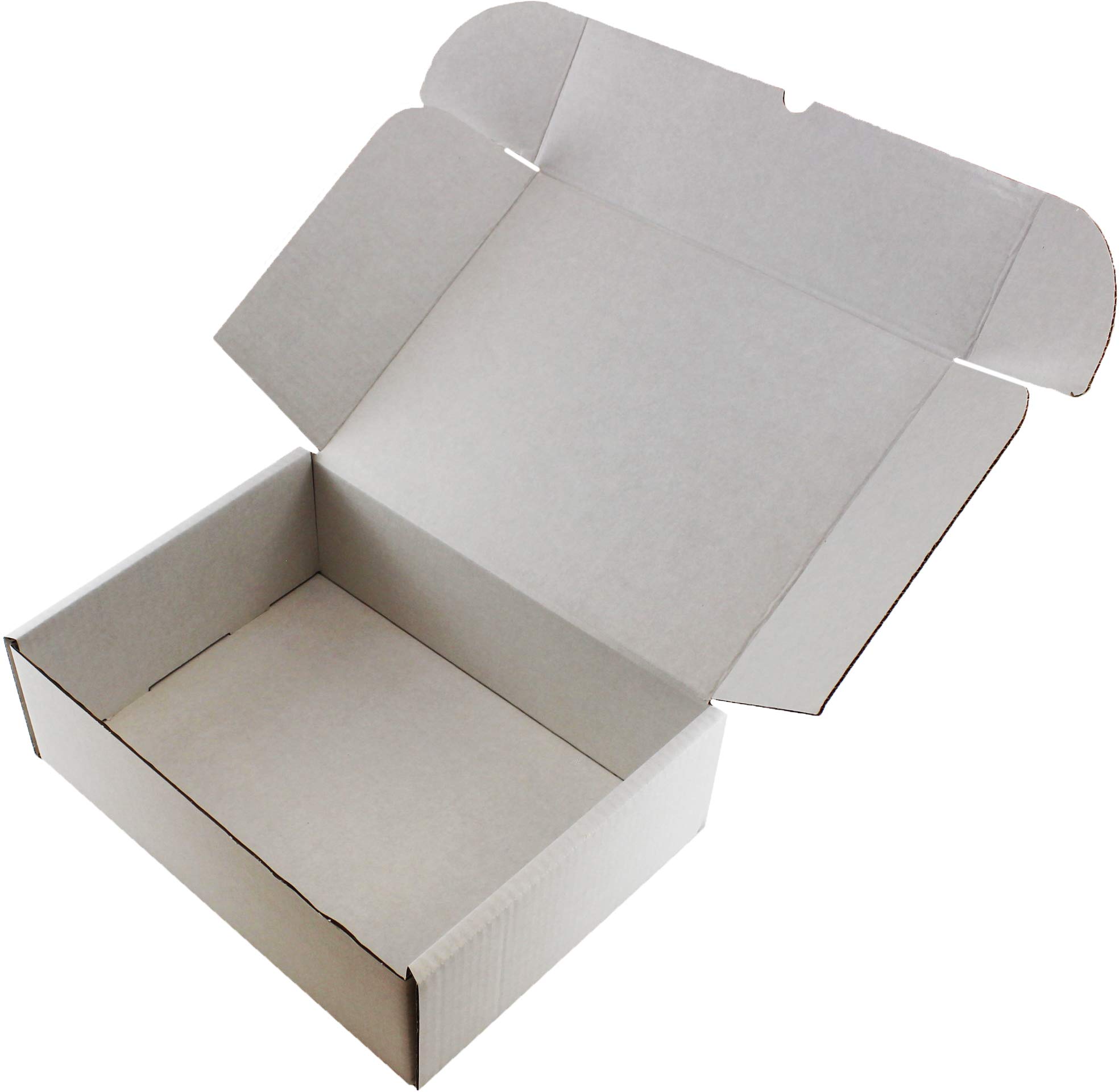 WHITE OR BROWN SHIPPING CARDBOARD PACKAGING BOXES POSTAL MAILING GIFT PACKET SMALL PARCEL (12" x 9" x 4", WHITE, 10)