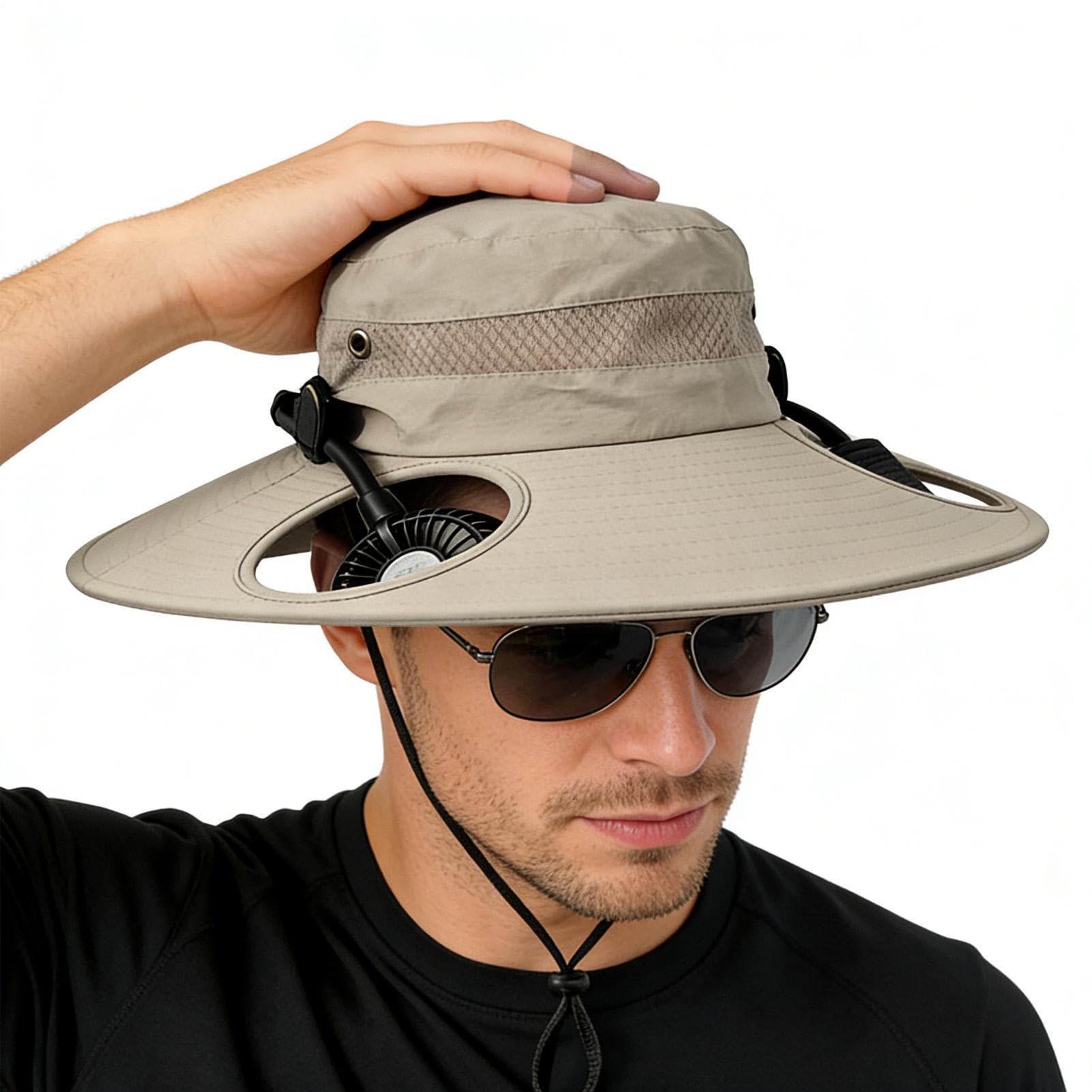 Cappello da trekking | Cappelli regolabili con ventole – Cappello da sole a tesa larga, per spiaggia, campeggio, escursionismo, pesca, giardinaggio, viaggi, corsa