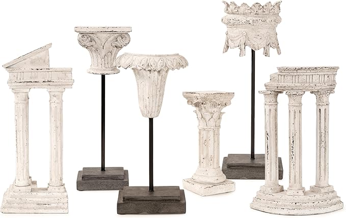 Escultura Decorativa Columna Arquitectónica Resina 8 pulgadas miniatura 10