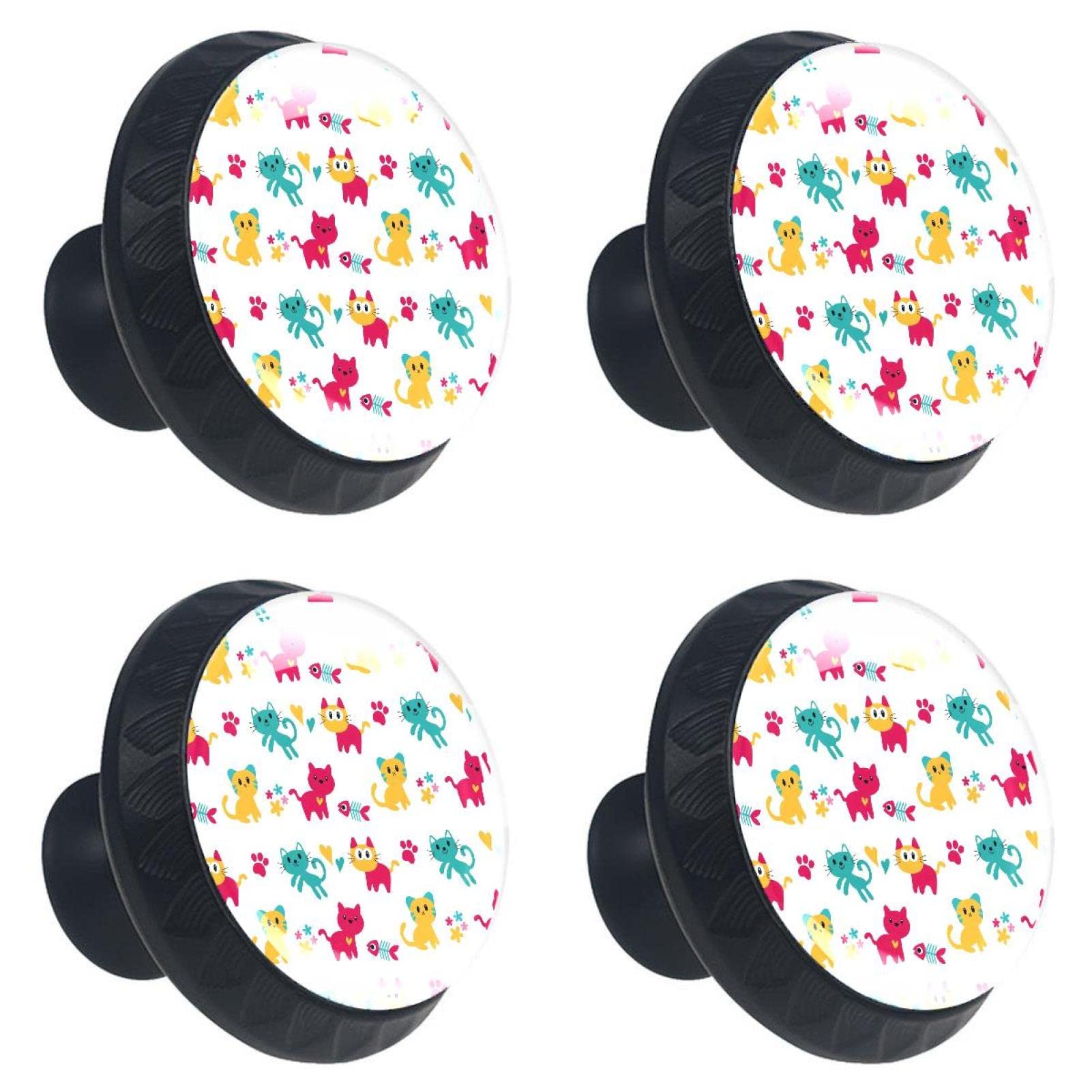 Boutons en verre chats pour relooker un meuble ou un tiroir