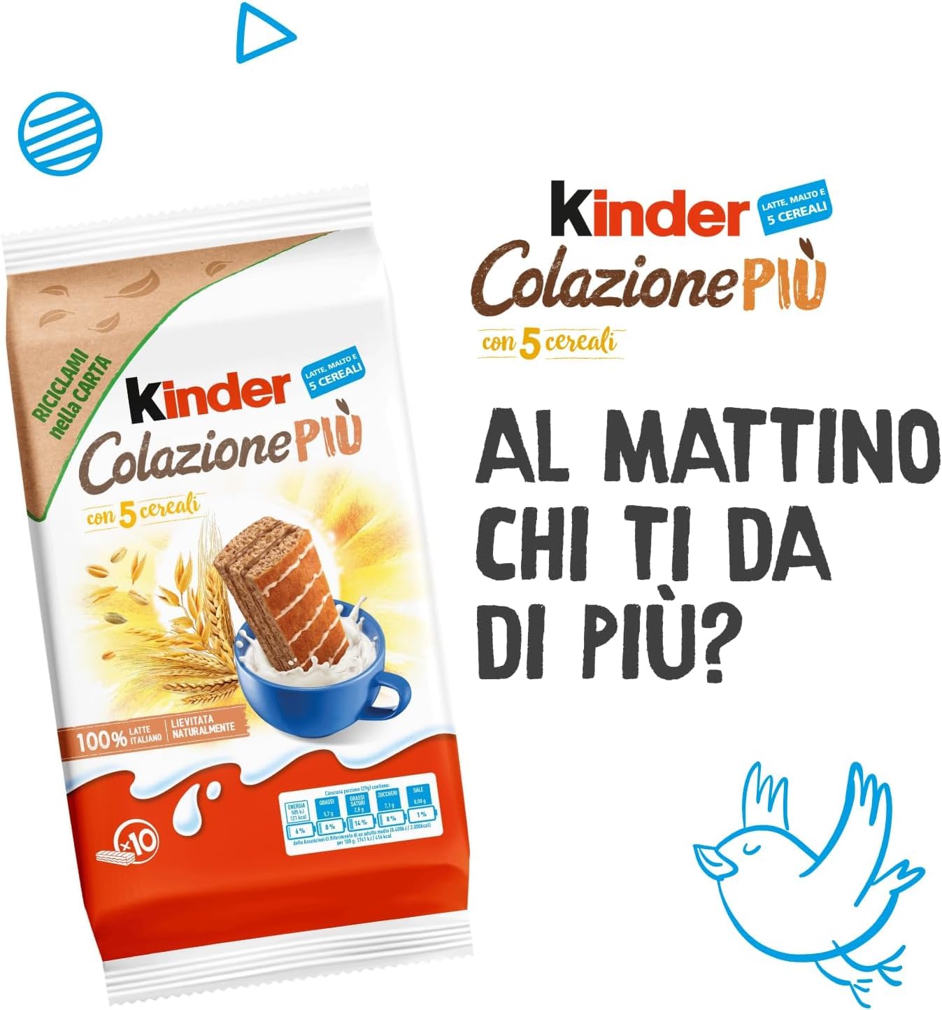 Italian Gourmet Bundle 6x 290g + Italian Gourmet Polpa Gratis – Frühstückskuchen mit 5 Cerealien – Italienische Milchcreme Frühstücks Snacks – XXL Vorteilspaket für Familie, Schule & Büro