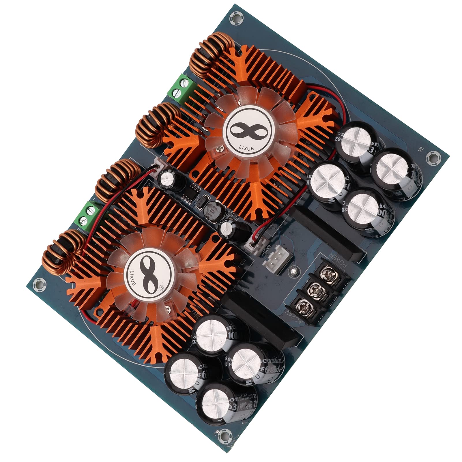 Hyuduo Płytka Wzmacniacza Mocy PCB Moduł Wzmacniacza Cyfrowego XH M254 2 Kanały 2 X 420 W AC24V Płyta Audio do Domowego Sprzętu Audio Naprawa i Aktualizacja Głośników