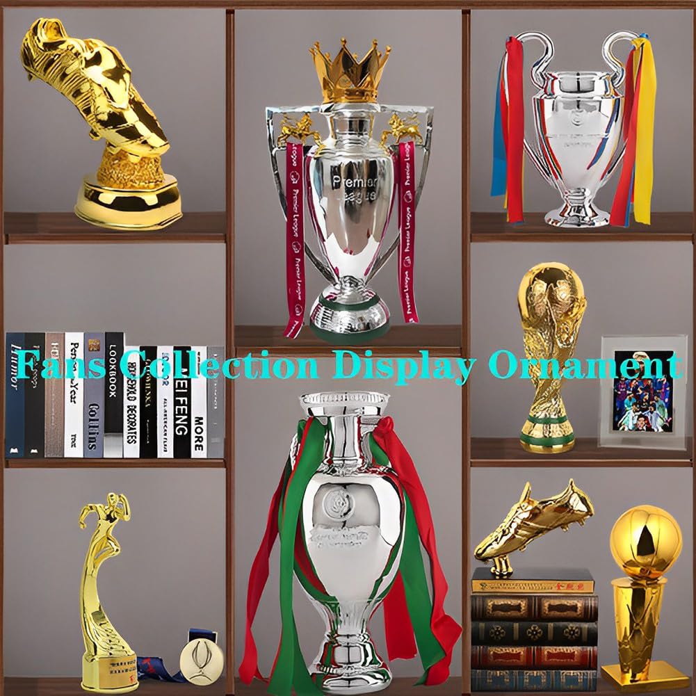 Delaunay Pokal Fußball Trophäen European Cup Trophäe Modell Nachbildung Aus Kunstharz Europameisterschaft Souvenirs Und Sammlerstücke Für Sportfans Clubbar Heimdekoration,34cm