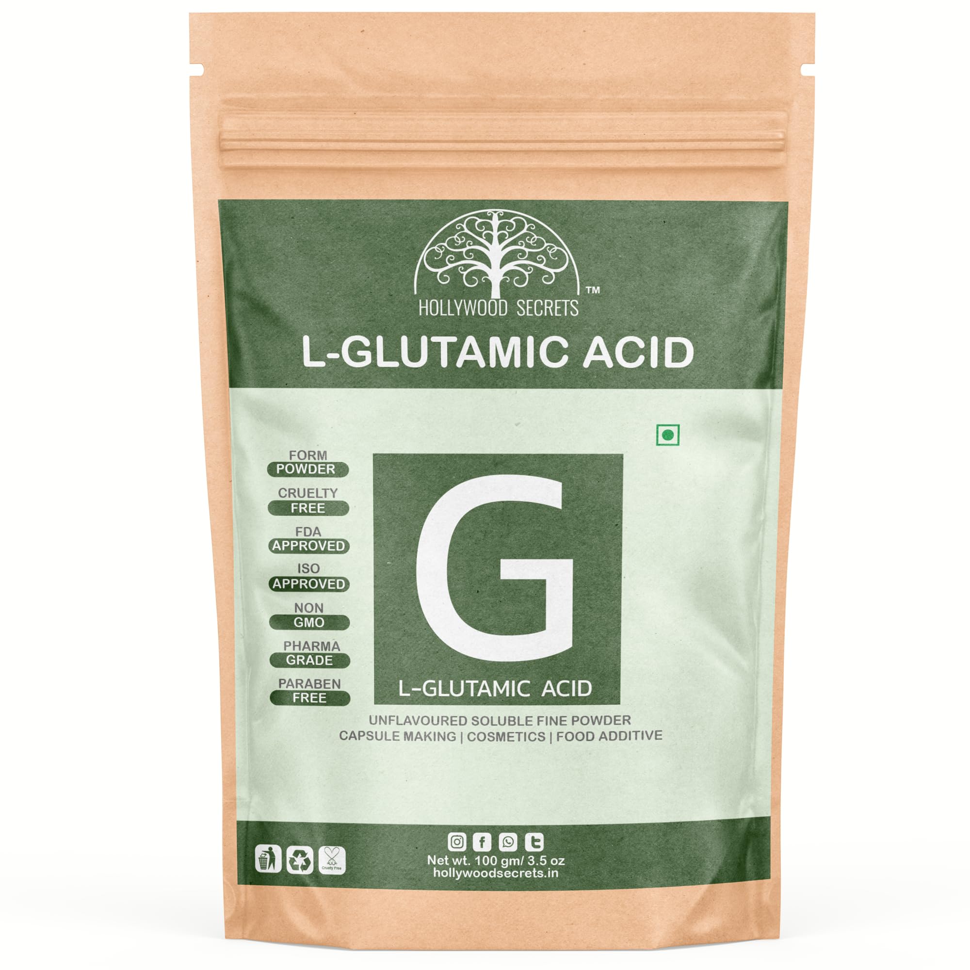 Hollywood Secrets Maximum Strength L Glutamic Acid Skin Hydration 100gms