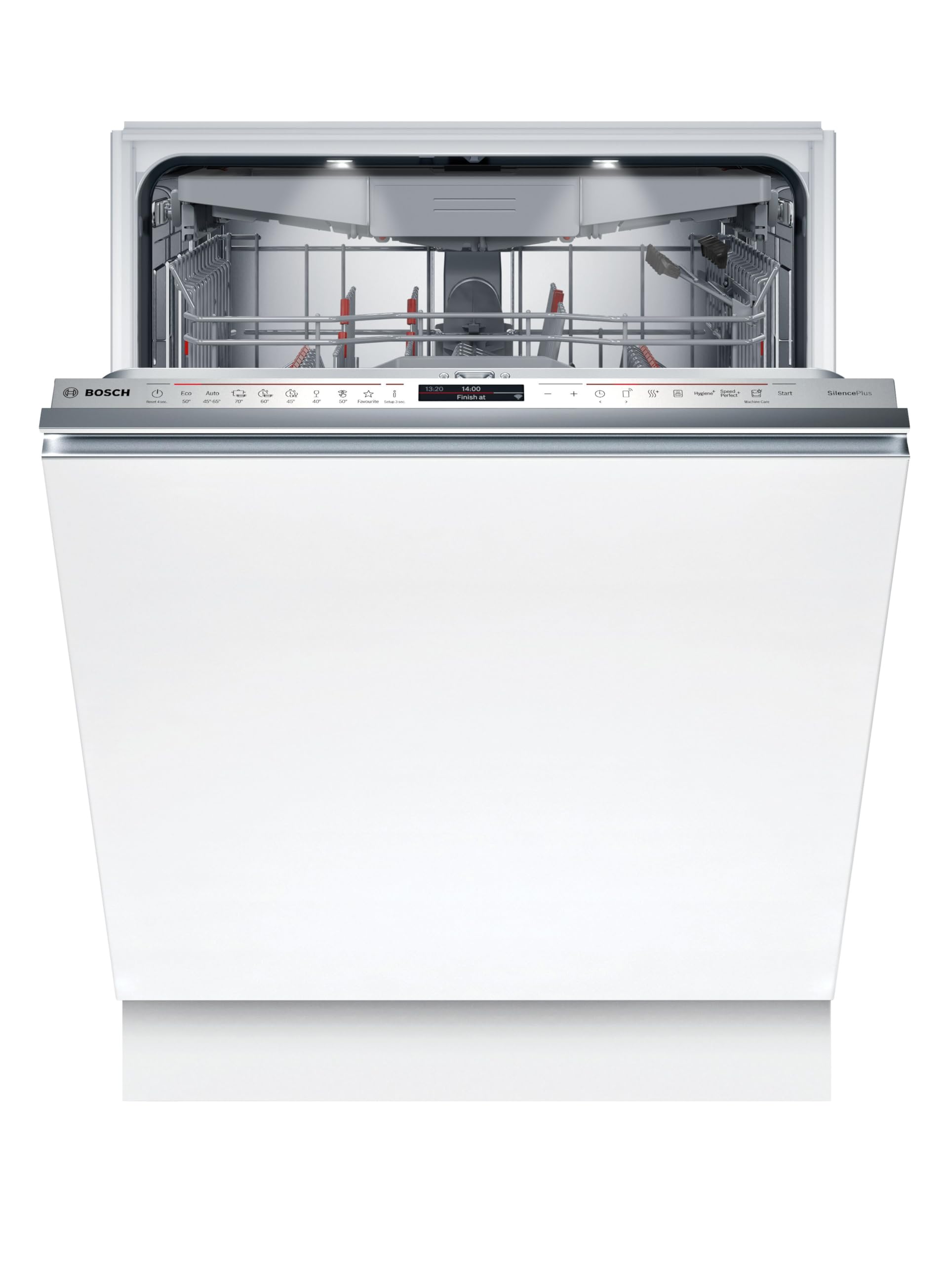 Bosch SMV8ECX01E Serie 8, Lavastoviglie Smart da incasso a scomparsa totale, Informazioni lavaggio a pavimento, Cestelli personalizzabili, Motore EcoSilence Drive, Acciaio a ridotte emissioni, 60 cm.