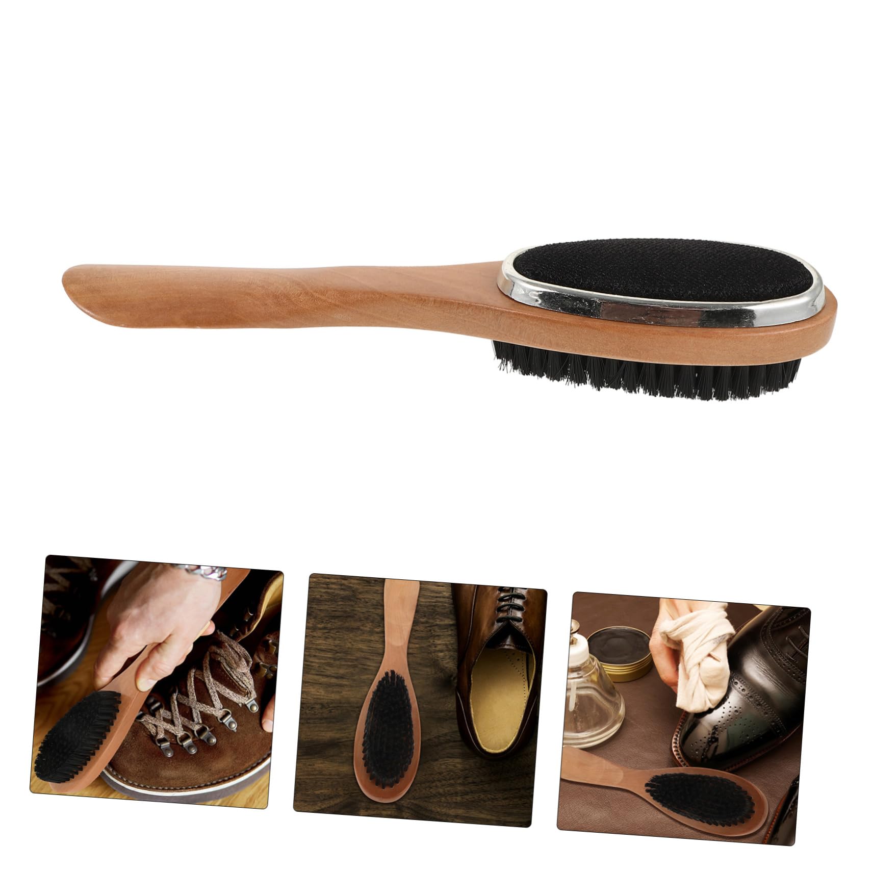 3 Pz Spazzola Per Scarpe in Legno Massello Spazzola Per La Pulizia Dei Sacchetti Spazzola Per Scarpe in Crine Di Cavallo Spazzola Per Lucidare Gli Stivali Calzascarpe Di Legno GALPADA