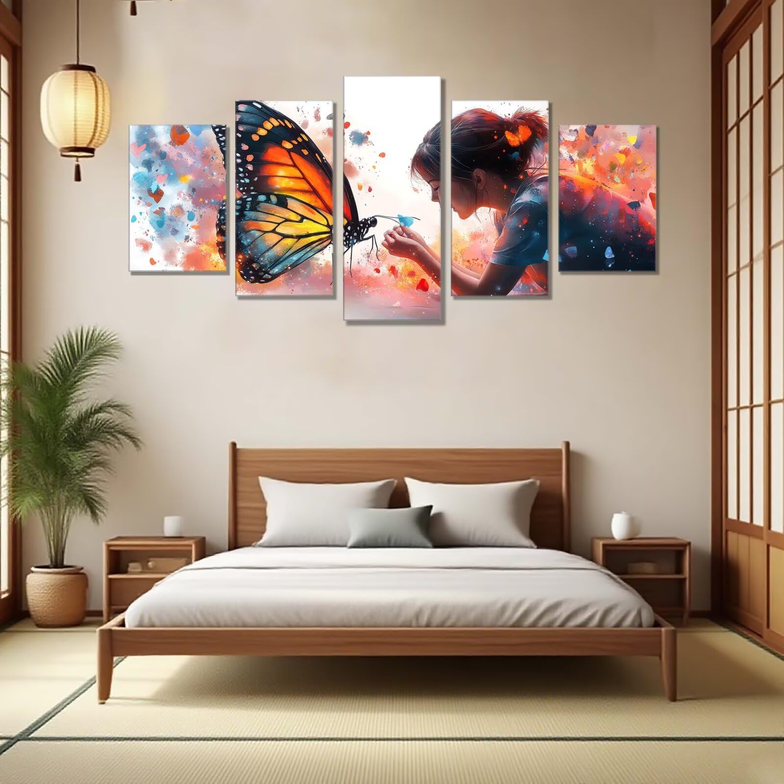 Diamentowa sztuka dziewczyna motyl obraz diamentowy 5 sztuk, zestawy do haftu krzyżykowego dla dorosłych, 5D DIY kryształowe zestawy rzemieślnicze, dla początkujących, pełne okrągłe wiercenie