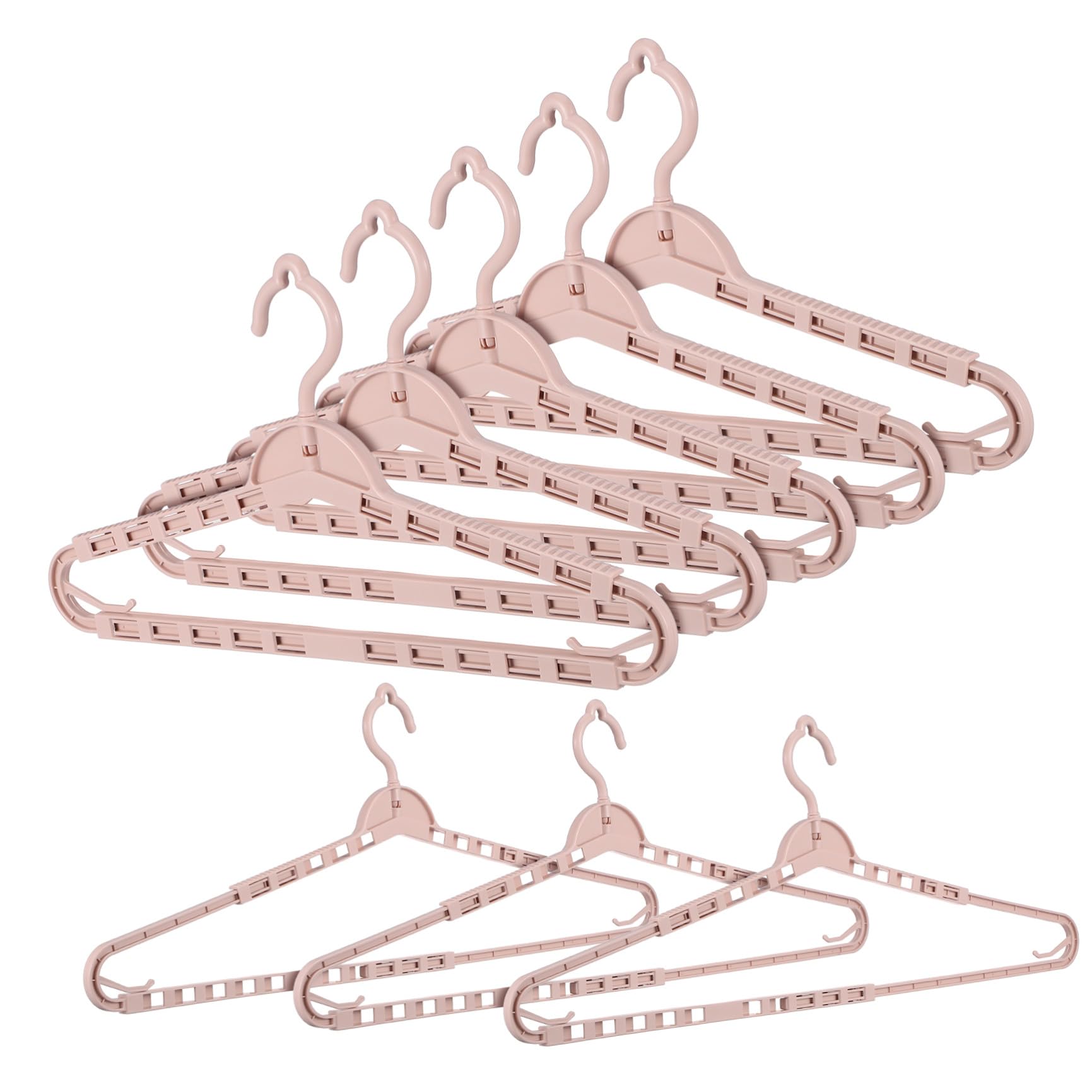 Didiseaon 8 Perchas Retráctiles para Ropa de Color Rosa, Multi-funcionales Estructura Resistente, Hechas de PP, Diseño Simple y Elegante para Guardar Ropa en Armarios