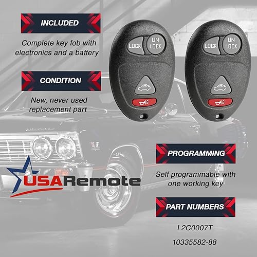 Miniatura 3 de Llavero de entrada sin llave compatible con Buick Century Regal RendezvousOldsmobile IntriguePontiac Aztek Grand Prix 2001 2002 2003 2004 2005 2006