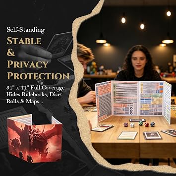 2 PCS DM Screen for D&D 5E Epic-Themed Dungeon Master Cheat Sheet