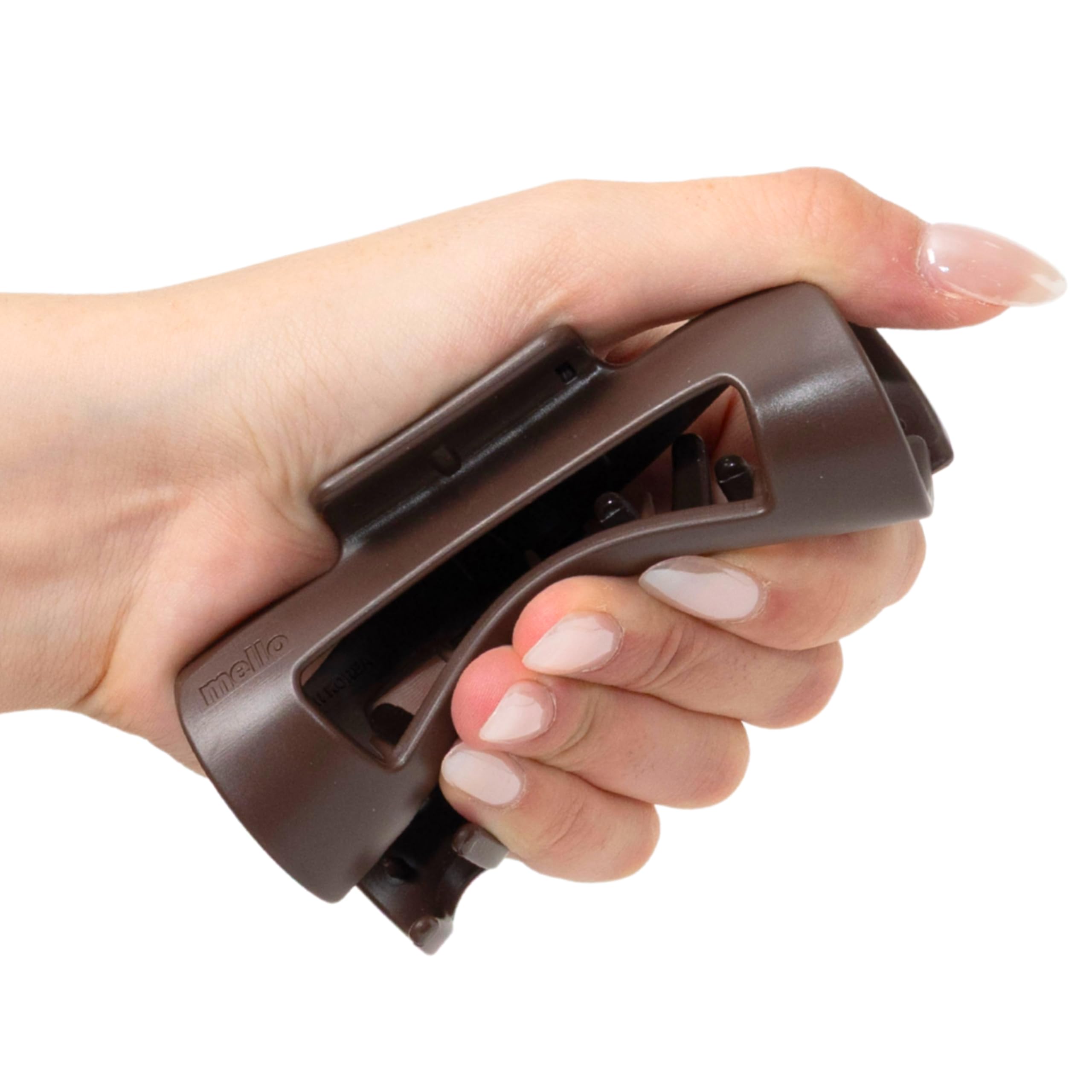 The Original Mello Hair Claw Clip Squishy Claw Clip Made in Korea Patent Pending 30021976 (Dark Brown, Medium)