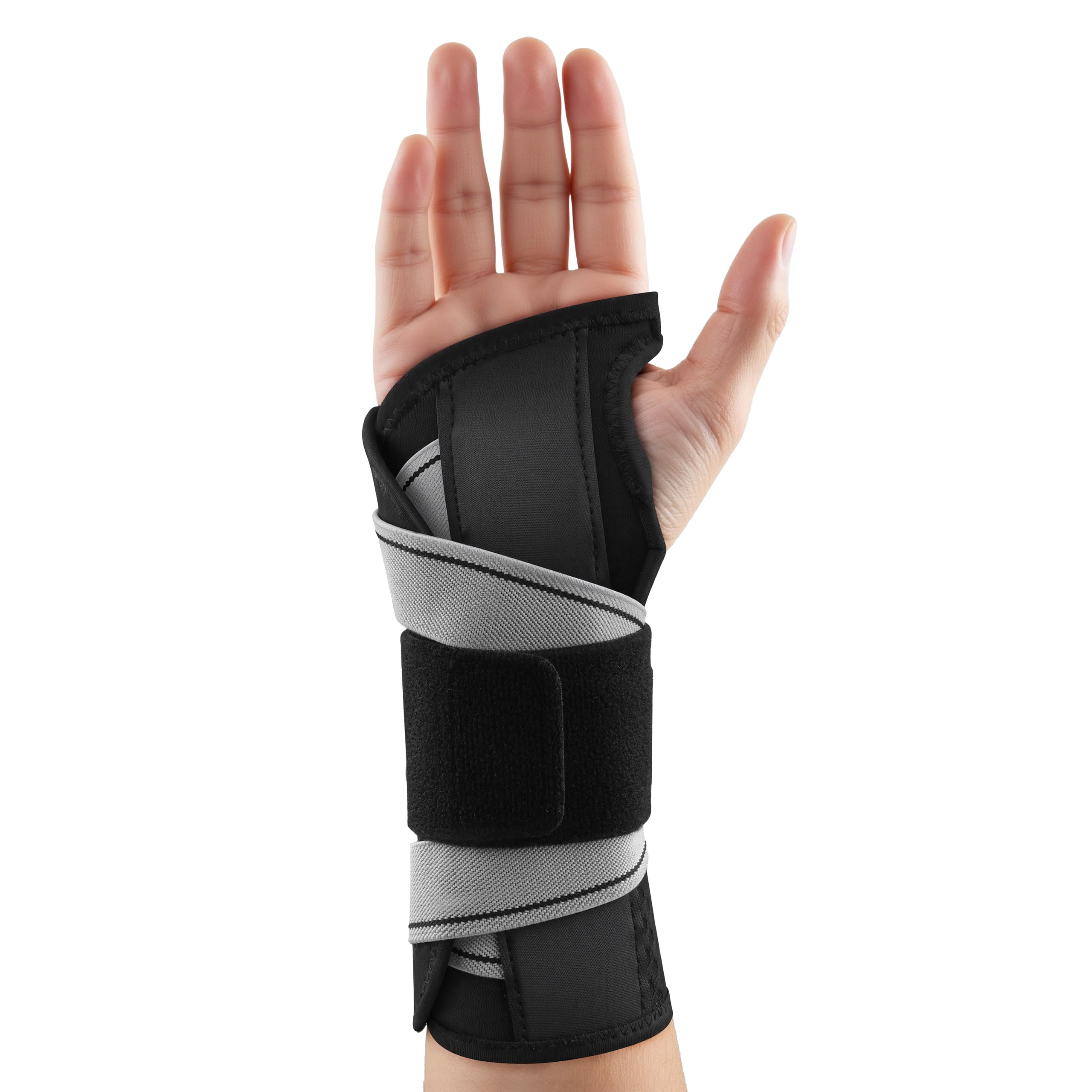NEVVIS Tutore da polso per tunnel carpale, supporto notturno, supporto per polso analgesico (viola destro/nero, L/XL)