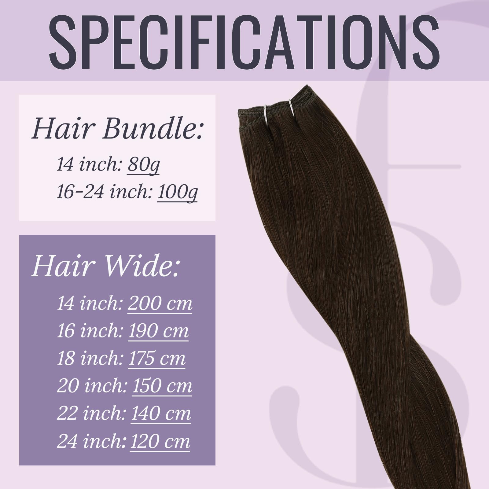 Fshine Capelli Tessitura Extension 40CM 100g Capelli Cucite Extension Marrone Scuro Extension Capelli Matassa Brazilian Lisci Extension Remy Weave Human Hair Extension #2