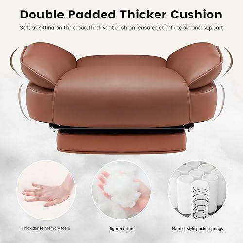 Miniatura 8 de Silla de oficina ejecutiva grande y alta, silla de escritorio ergonómica de piel sintética, sillas de computadora de gestión resistente con