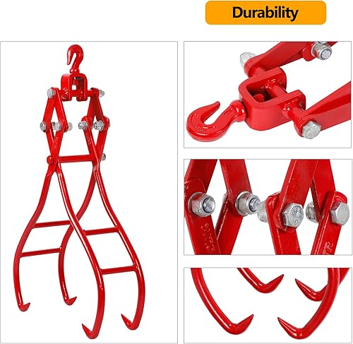 Miniatura 2 de Toriexon Pinzas para troncos de 28 pulgadas con 4 garras para troncos, pinzas de elevación de troncos, pinzas de elevación de madera para camión,
