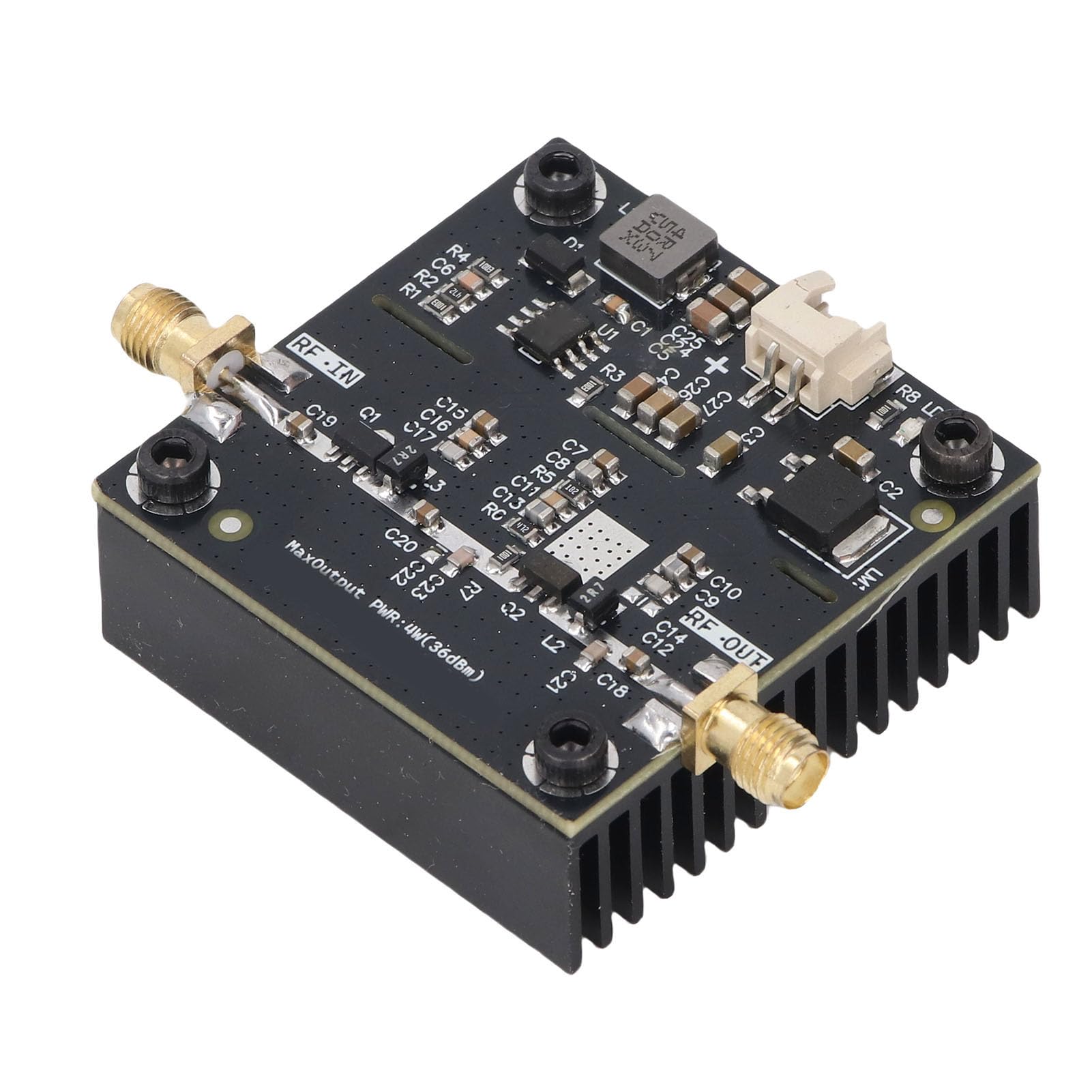 RF Power Amplifier Module 0.5-800MHz 40dB Gain 35-37dBm Output, VHF UHF FM HF Wideband Board for, Satellite, Transmitter
