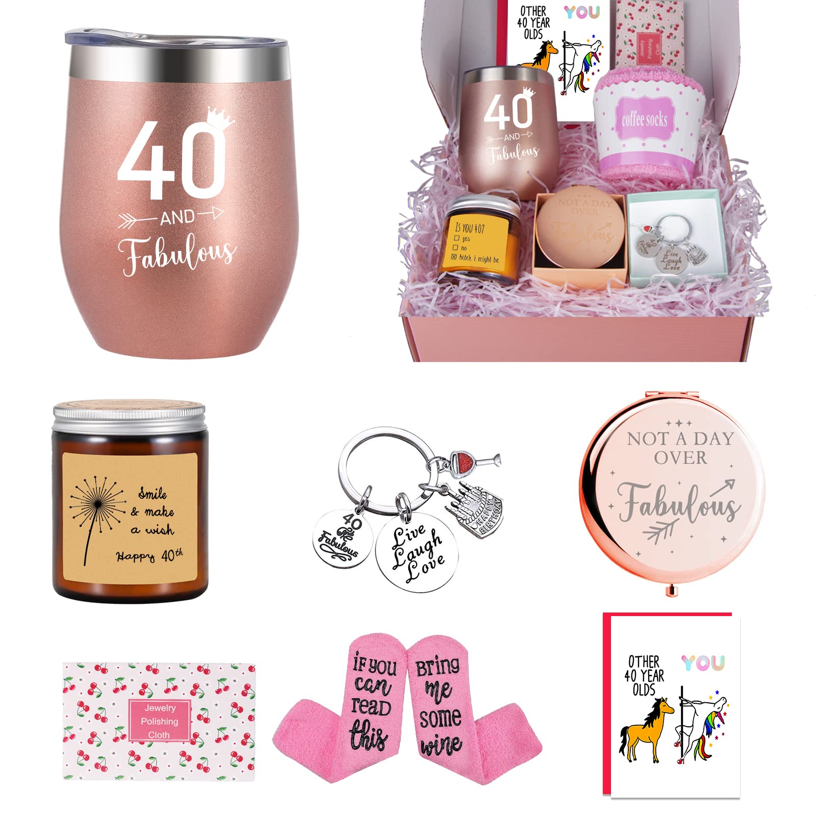 Buy 40Th Birthday Gifts For Women, 40 And Fabulous Gift Basket For Mom,  Friend, Sister, Wife, Aunt, 40Th Birthday For Women| 1983 Birthday Gifts  For 40 Year Old Woman Funny Gift Ideas