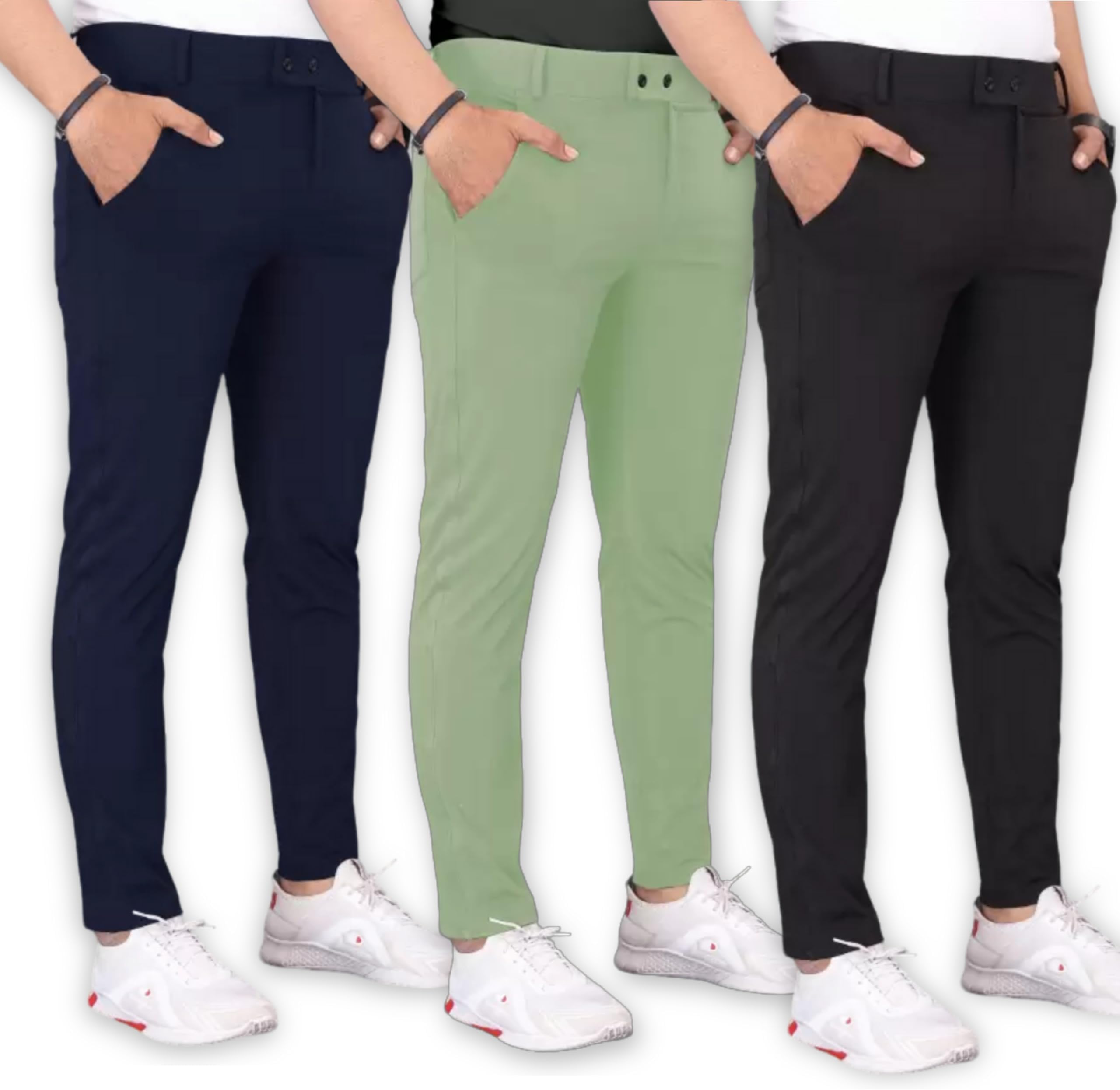 GIBBONTE Men's Lycra Blend Stylish Slim Fit Trousers | Trouser for Men | Men's Regular Trouser | Formal Trousers for Men | Men's Trousers for Office | Formal Pants for Men