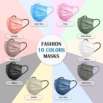 Disposable Face Mask For Adults - Travel Essentials, 100 Pack Individually Wrapped, 4 Ply Protection,Safety Masks Disposable