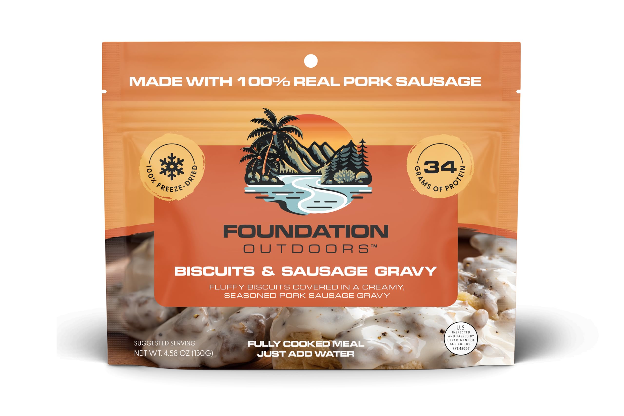 FOUNDATION Outdoors Biscuits and Sausage Gravy Freeze Dried Meal