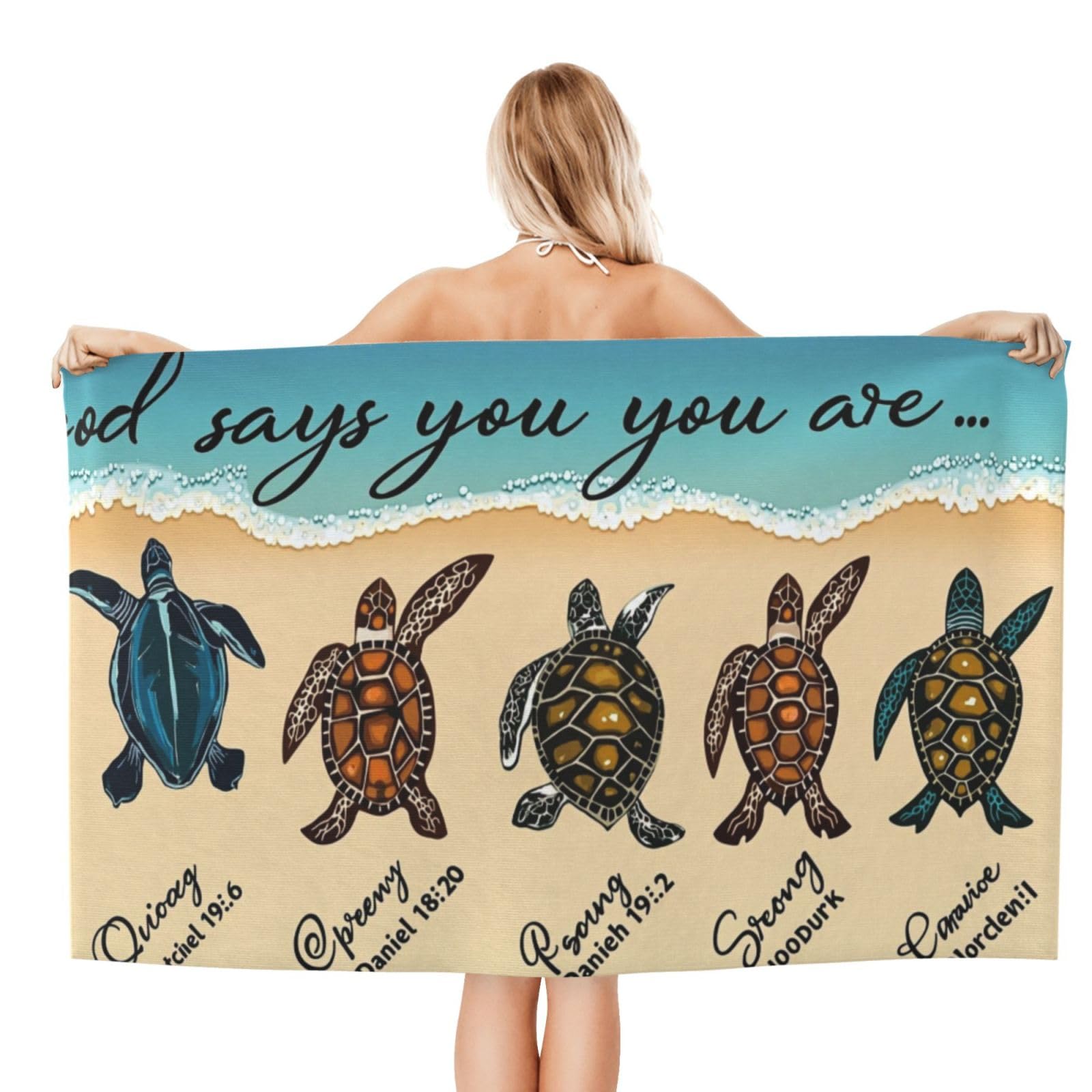 Anceky Beach Towel for Women, Turtle Beach Sand-Free Microfiber Ultra Soft Lightweight Bath Towels for Outdoor Bathroom Swimming 32"X52"