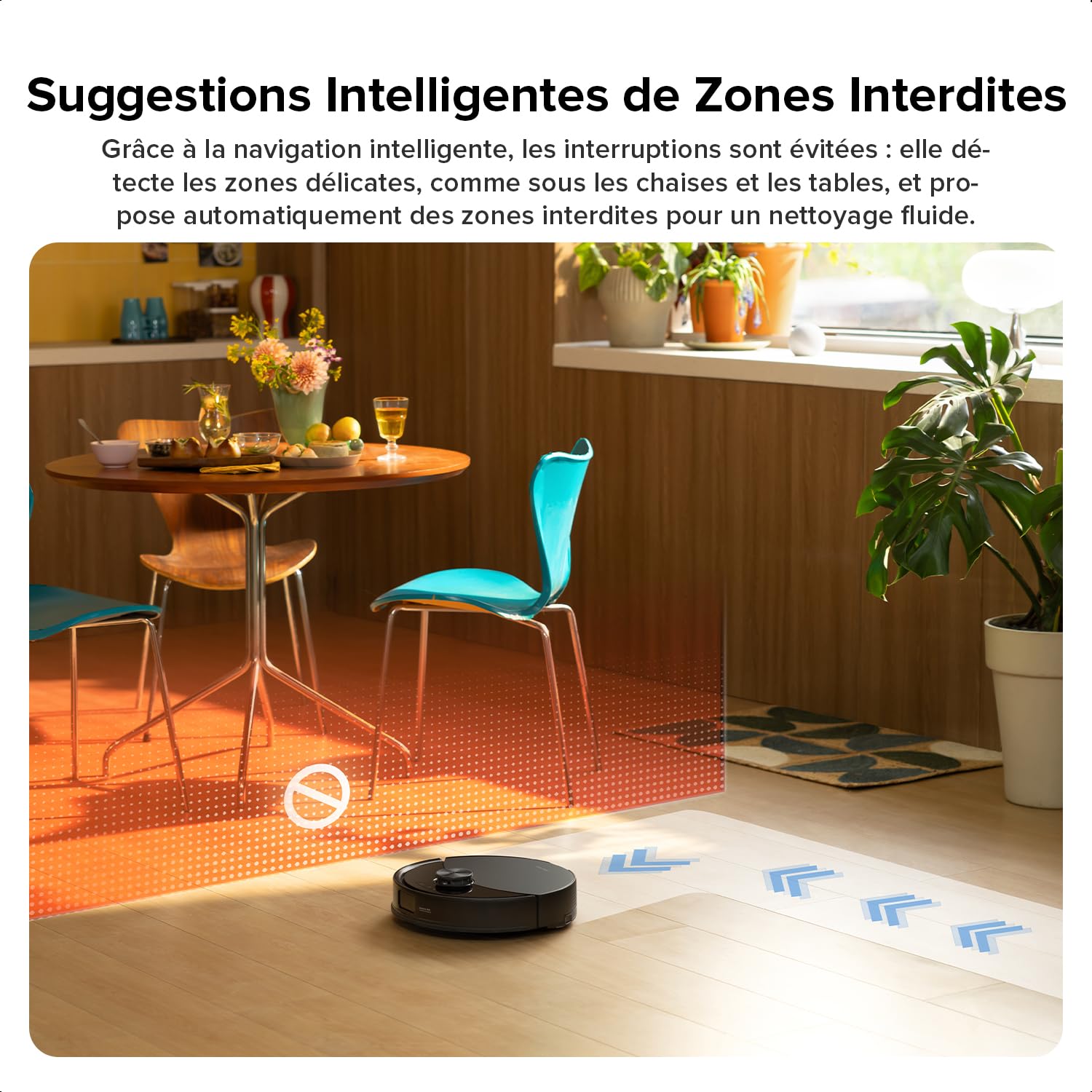roborock Q10 S5 Robot Aspirateur Laveur, 10000 Pa Aspiration, Double Anti-emmêlement, Système VibraRise 2.0, Levage des Serpillères de 8 mm, Navigation PreciSense LiDAR, Évitement d'obstacles, APP