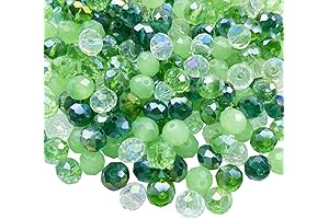 8mm Green Glass Briolette Rondelle Faceted Crystal Beads, A Touch of Nature for Your Jewelry
