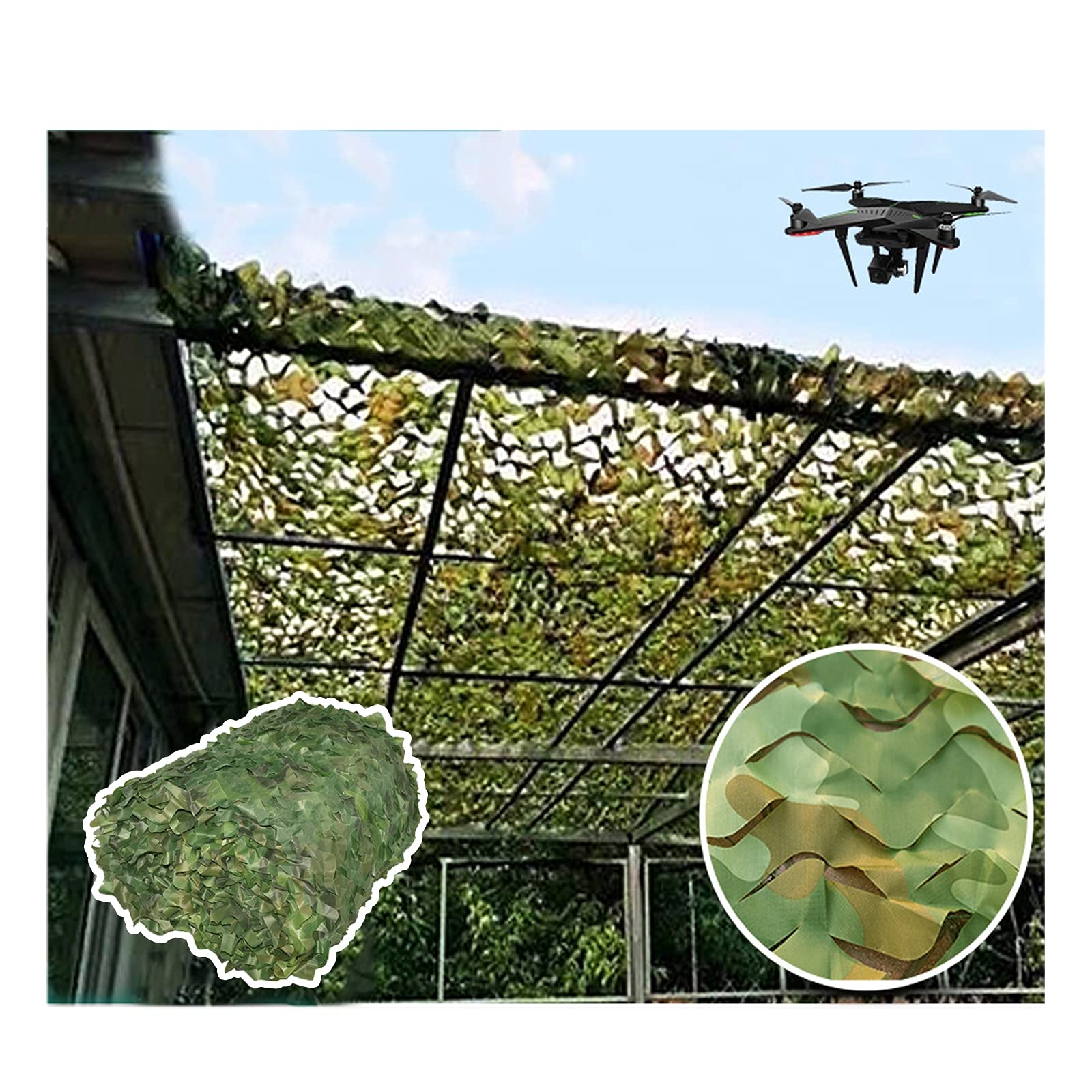 Oudini 4*4M(13.12*13.12Ft) Camo Netting,Camouflage Net,Camo Net,Camouflage Mesh Netting For Hunting Blinds, Woodland Military Mesh For Camping Shooting Hunting/4 * 4M(13.12 * 13.12Ft)