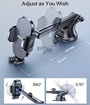 Miracase Phone Holder Car Mount:Universal Suction Cellphone Stand Brakect for Dashboard,Windshield,360 Rotating Carmount Accessories for iPhone 17/16/15/14/13/12 Pro Max,Camera,Galaxy,Dash