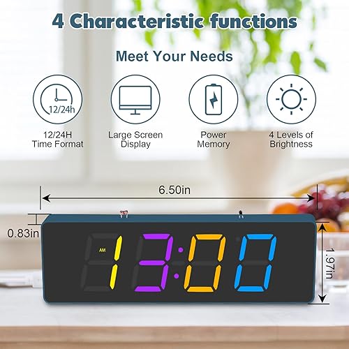Miniatura 4 de BANRIA Kit de práctica de soldadura, kit de reloj despertador digital de 4 dígitos con modos de colores RGB, kit de proyecto de soldadura de reloj