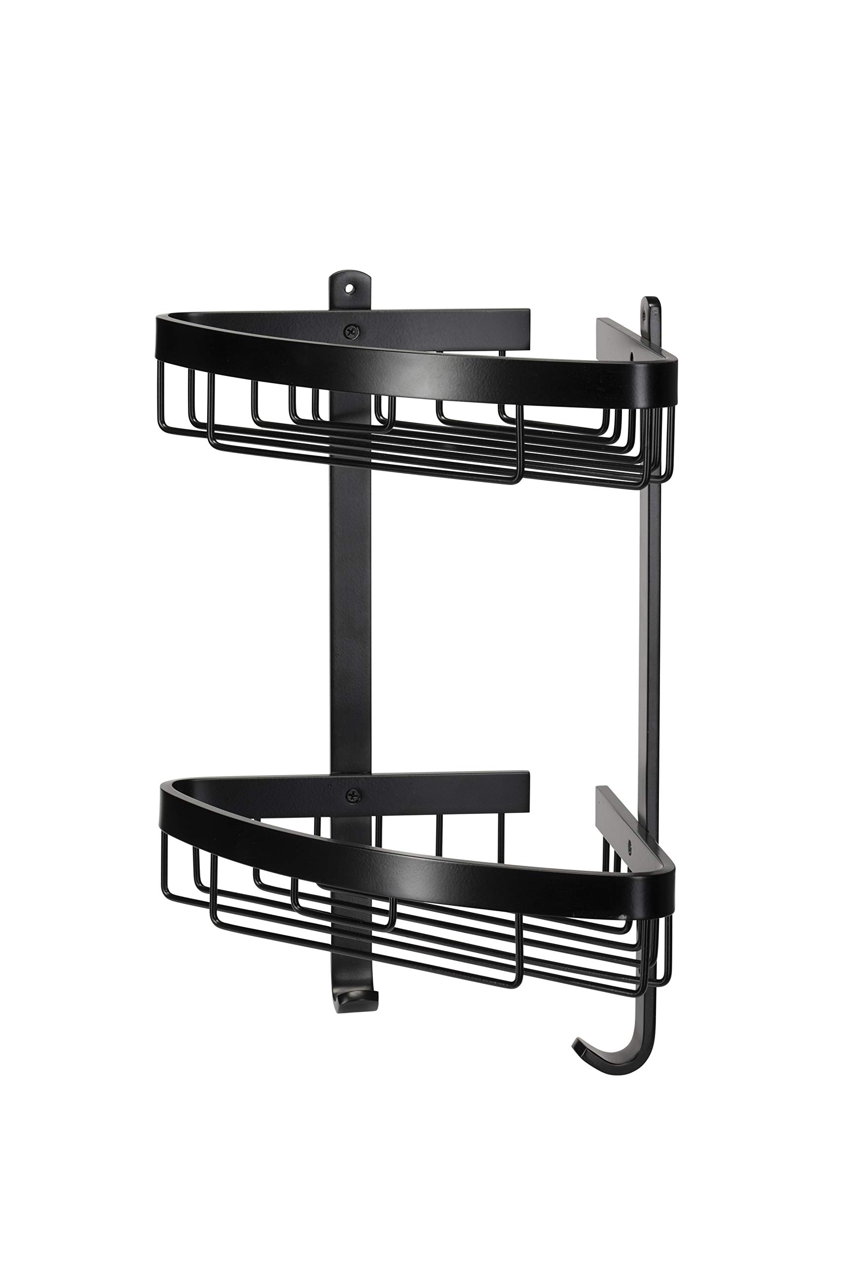 Croydex Aluminum Cosmetic Bathroom Storage Basket Shower Caddy, Lifetime Rust Free Guarantee, Matte Black