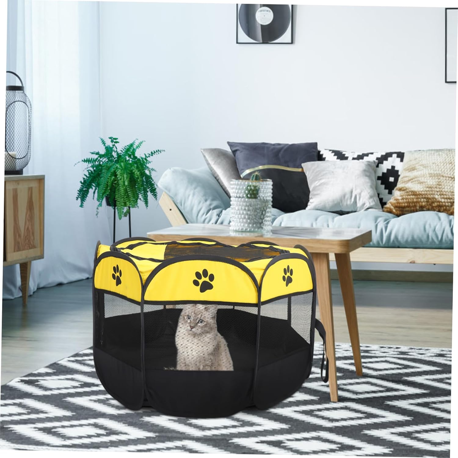 Mikikit Pet Playpen Mat Large Dog Cage Cat Playpen for Indoor Cats Oxford Fabric Easy Maintenance