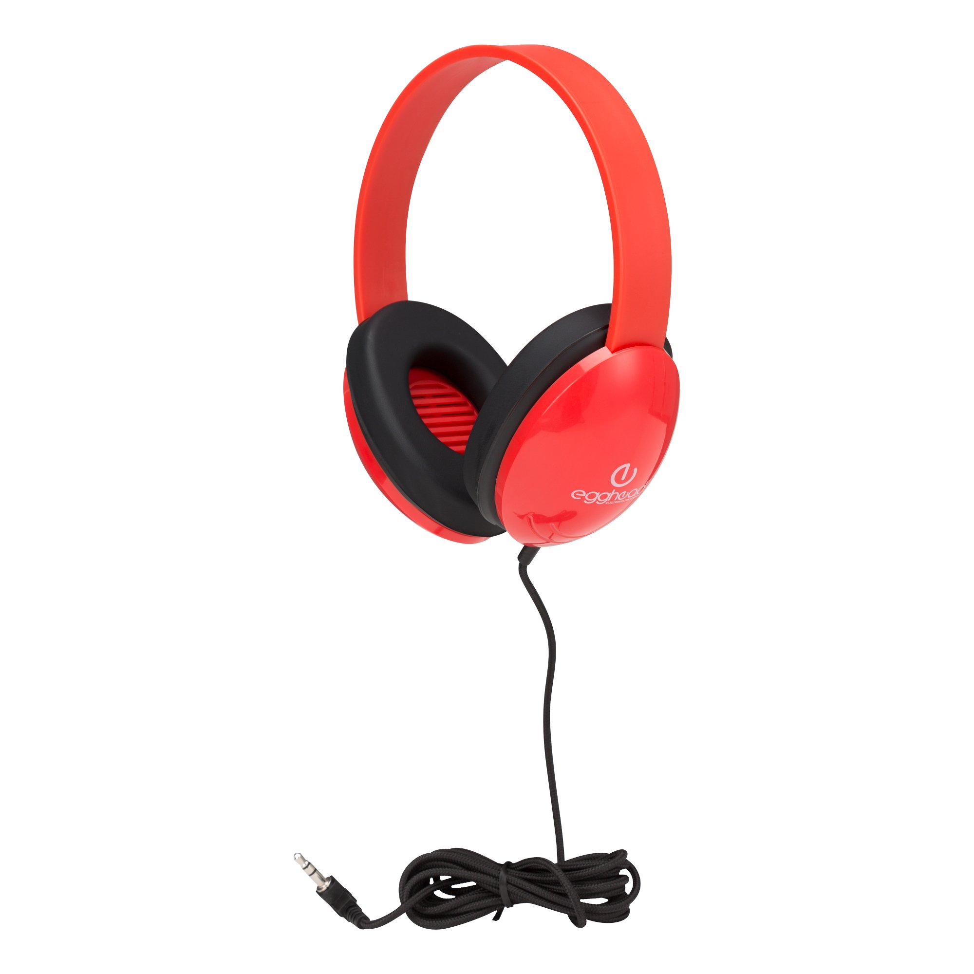 Egghead EGG-IAG-1005FA-RD-SO Heavy Duty Kids Headphone with Tangle-Free, Chew/Kink Resistant Cord, Adjustable headband and Noise using Ear cups, Red