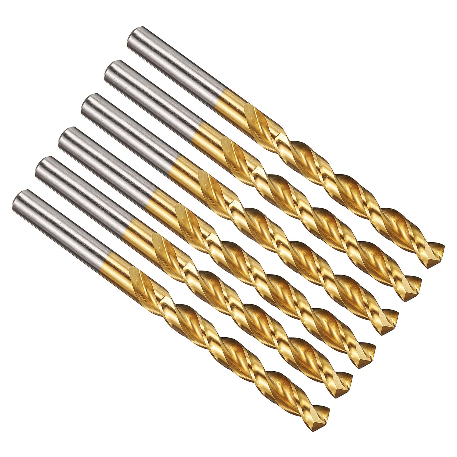 PATIKIL 8mm Drill Bit, M42 8% Cobalt High-Speed Steel Jobber Straight Shank 135° Titanium Nitride (TiN) Coated for Hard Metal Stainless Steel - 6 Pack — image 1