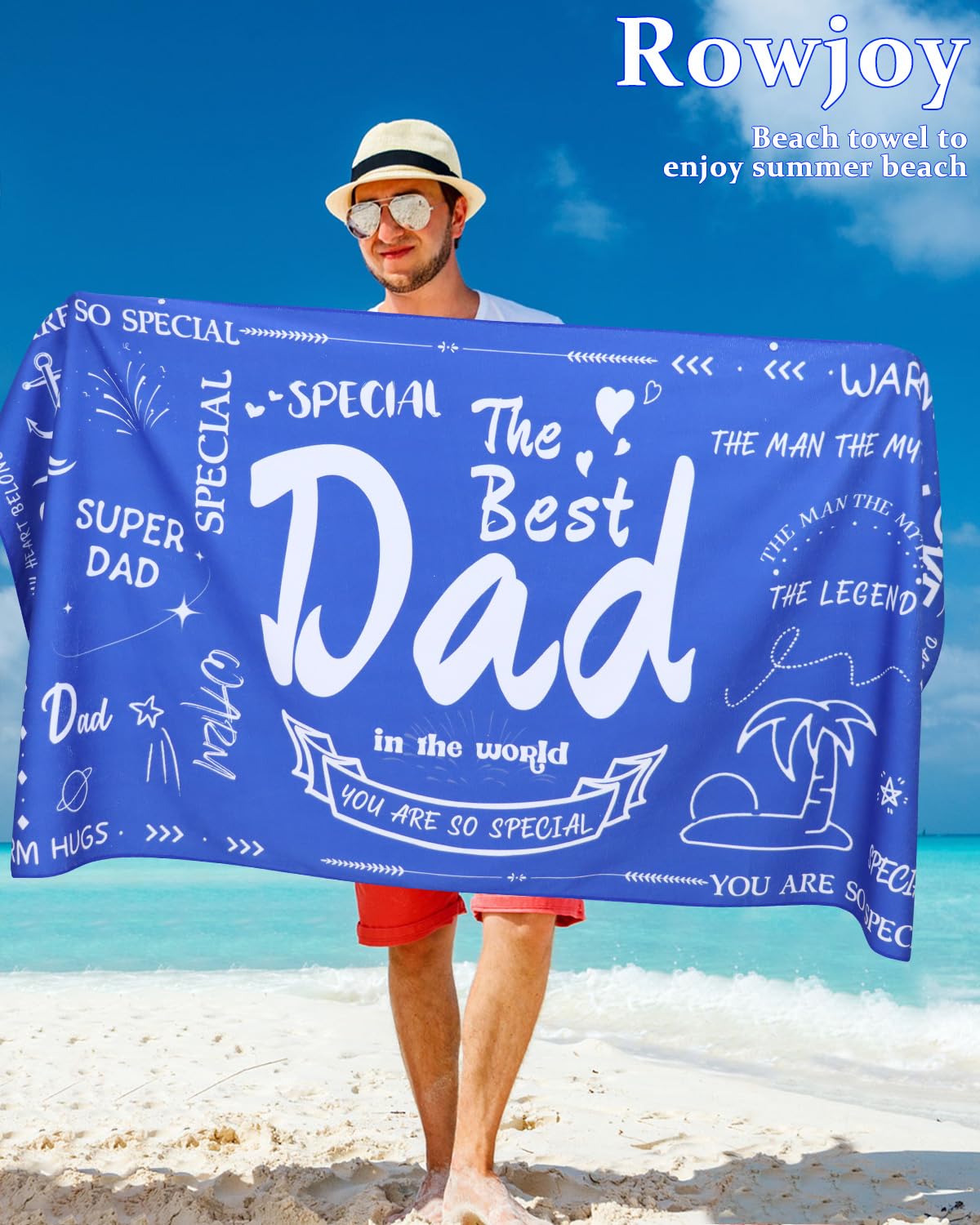 Best Dad Beach Towel From Daughter/Son - 31x63 Inch, Microfiber, Quick-Dry, Personalized Gift - View #3