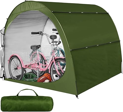 H&ZT Tienda de campaña de almacenamiento de bicicletas de 79 x 63 x 63 pulgadas, cubierta de almacenamiento para 6 bicicletas, tienda de campaña de