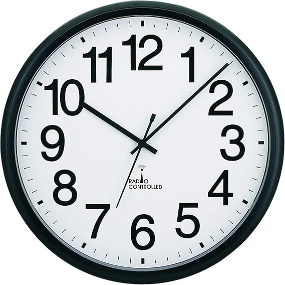 Tempus® Commercial Atomic Wall Clock with Frame and Radio