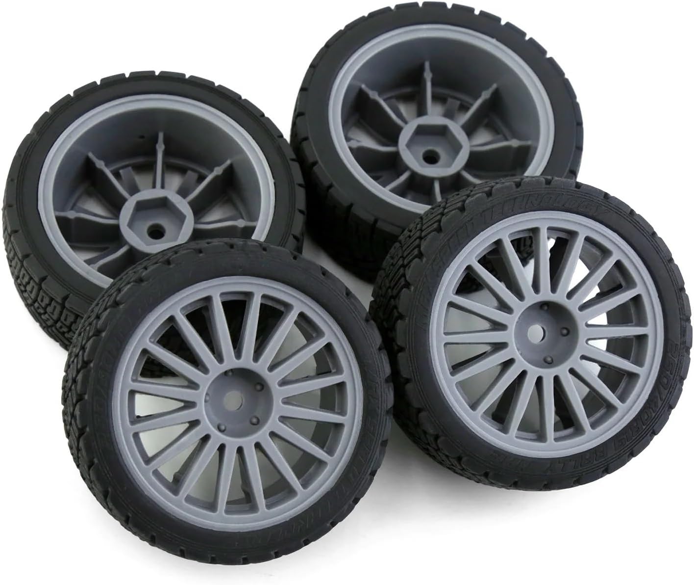 RC Tyre Toys Models For Tamiya For XV01 For XV02 For TT01 For TT02 For PTG-2 For WRC For Hyundai For I20 4pcs 67mm Rubber Tire Wheel Tyre For 1/10 RC Parts(Gray)