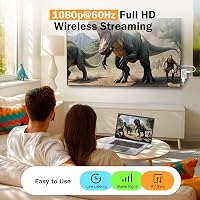 Lemorele Wireless HDMI Adó-Vevő 50m Távolságra, 1080P@60Hz, Miracast/AirPlay, Windows/Android/iOS/macOS 3