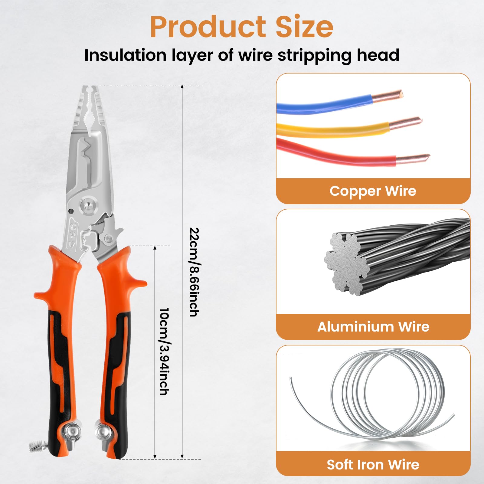 Tzdxfgl Wire Stripper Plier 8.7