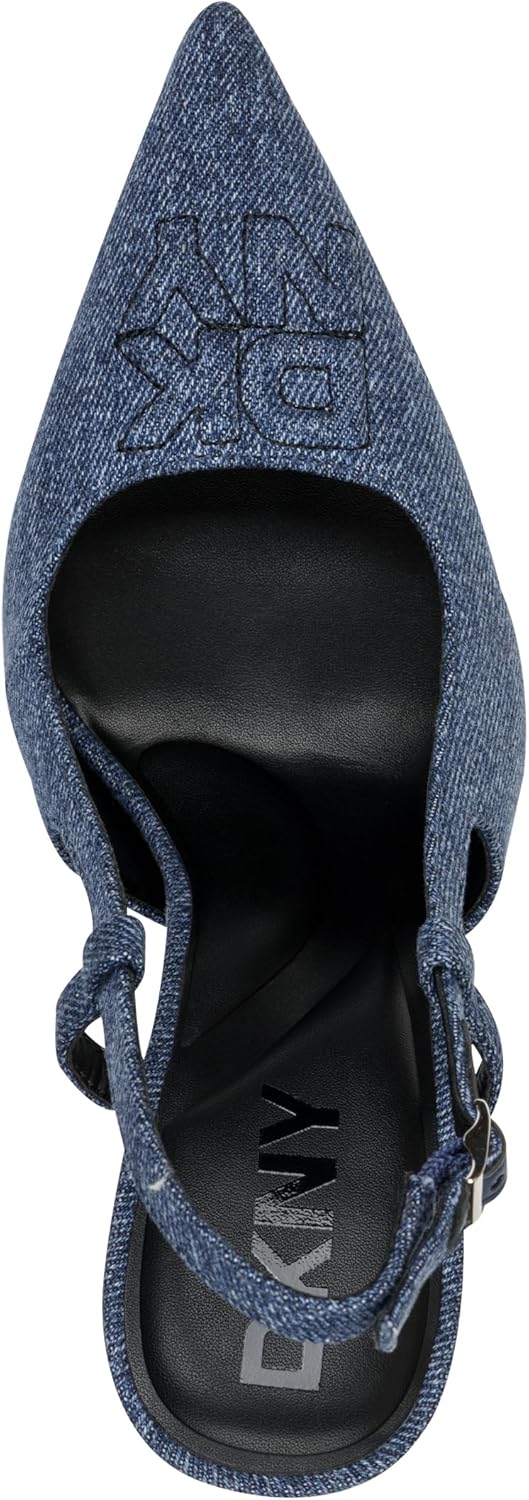 DKNY Women's Mediville Pointed Toe Slingback Pump with Logo