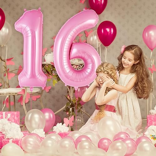 Miniatura 109 de Globo rosa del número 0 de 40 pulgadas, globos grandes de aluminio con número de helio, globos gigantes gigantes de Mylar número 0 para decoración