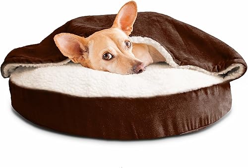 Miniatura 1 de Cama Furhaven de sherpa y gamuza acogedora tipo caja de huevos - Cama ortopédica de espuma para perros - Expreso, 26 pulgadas