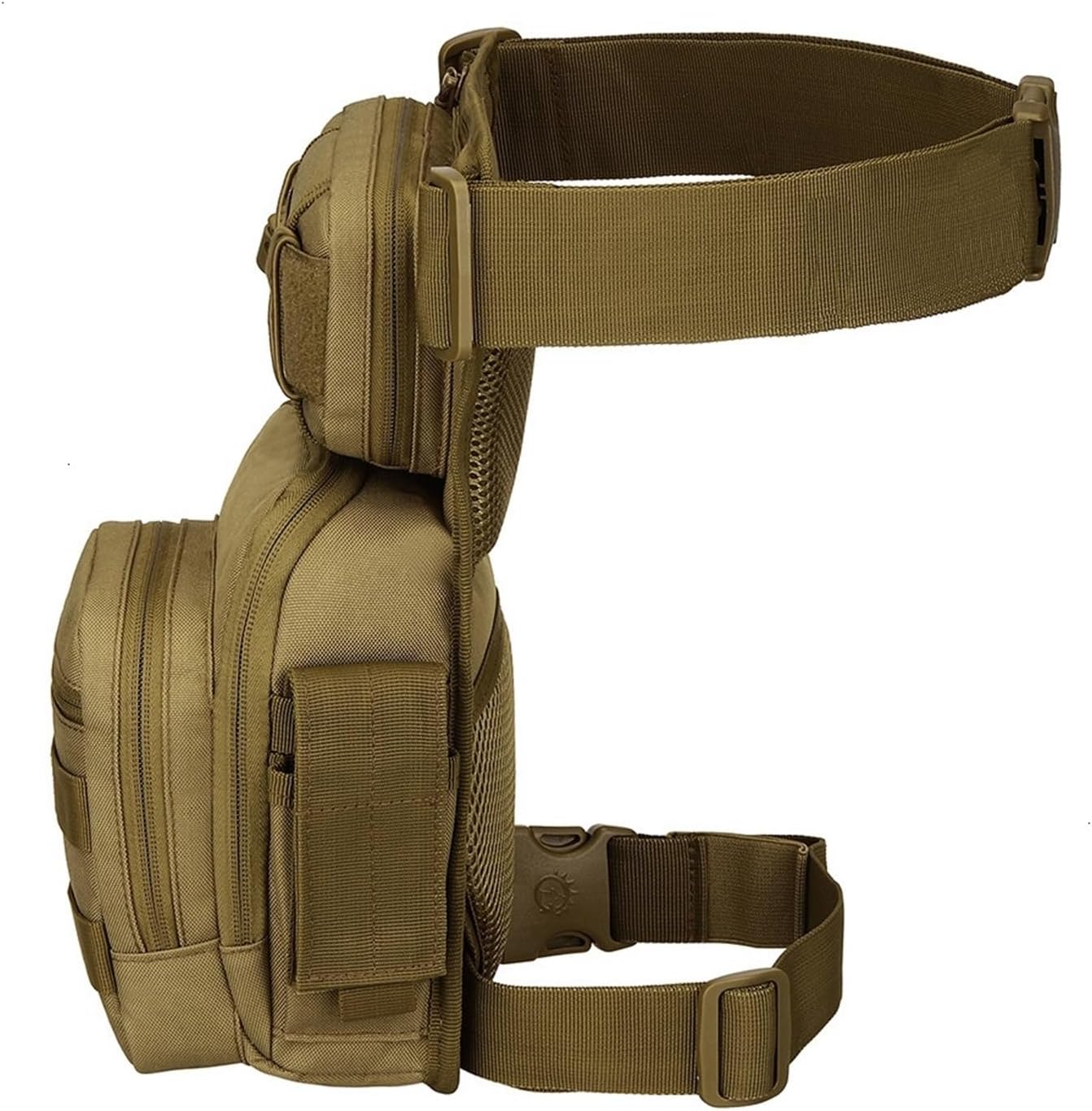 Compatible For Bag Civilian 1000D Nylon Waterproof Men Tactical Waist Pack Sports Travel Belt Hiking Hunting Camping(CB)