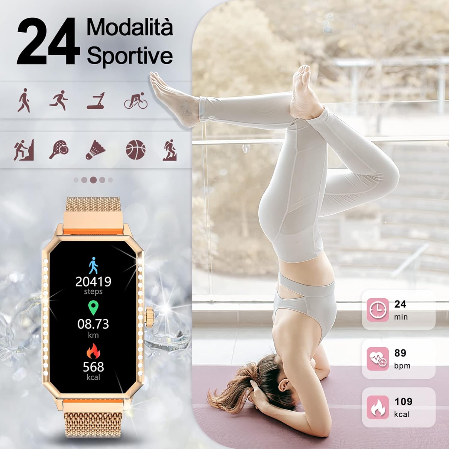 Smartwatch Donna,Blackview R9 Smart Watch e Orologio Fitness Intelligente con Contapassi,Cardiofrequenzimetro,Pressione Sanguigna,SpO2,24 Modalità Sportive,Notifiche Messaggi,Android iOS Smartwatch Donna,Blackview R9 Smart Watch e Orologio Fitness Intelligente con Contapassi,Cardiofrequenzimetro,Pressione Sanguigna,SpO2,24 Modalità Sportive,Notifiche Messaggi,Android iOS