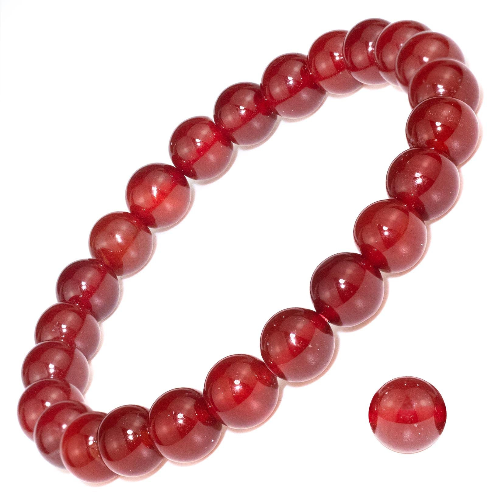 'DAZCOLO Handmade Gem Bracelet 7.5'' Stretch Gemstone 8mm Round Beads Crystals Quartz Unisex'