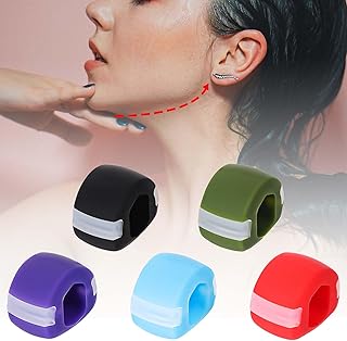 5pcs Jawline Exerciser, Silicone Jawline Trainer Powerful Jaw Sculptor for Beginners Intermediate & Advanced Users Men & Women (5 Colors)