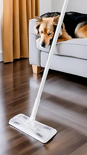 Miniatura 9 de Eyliden Kit de trapeador, barrido y trapeador  Mango largo extendido de 58 pulgadas, 36 paños secos desechables, trapeadores multisuperficie para