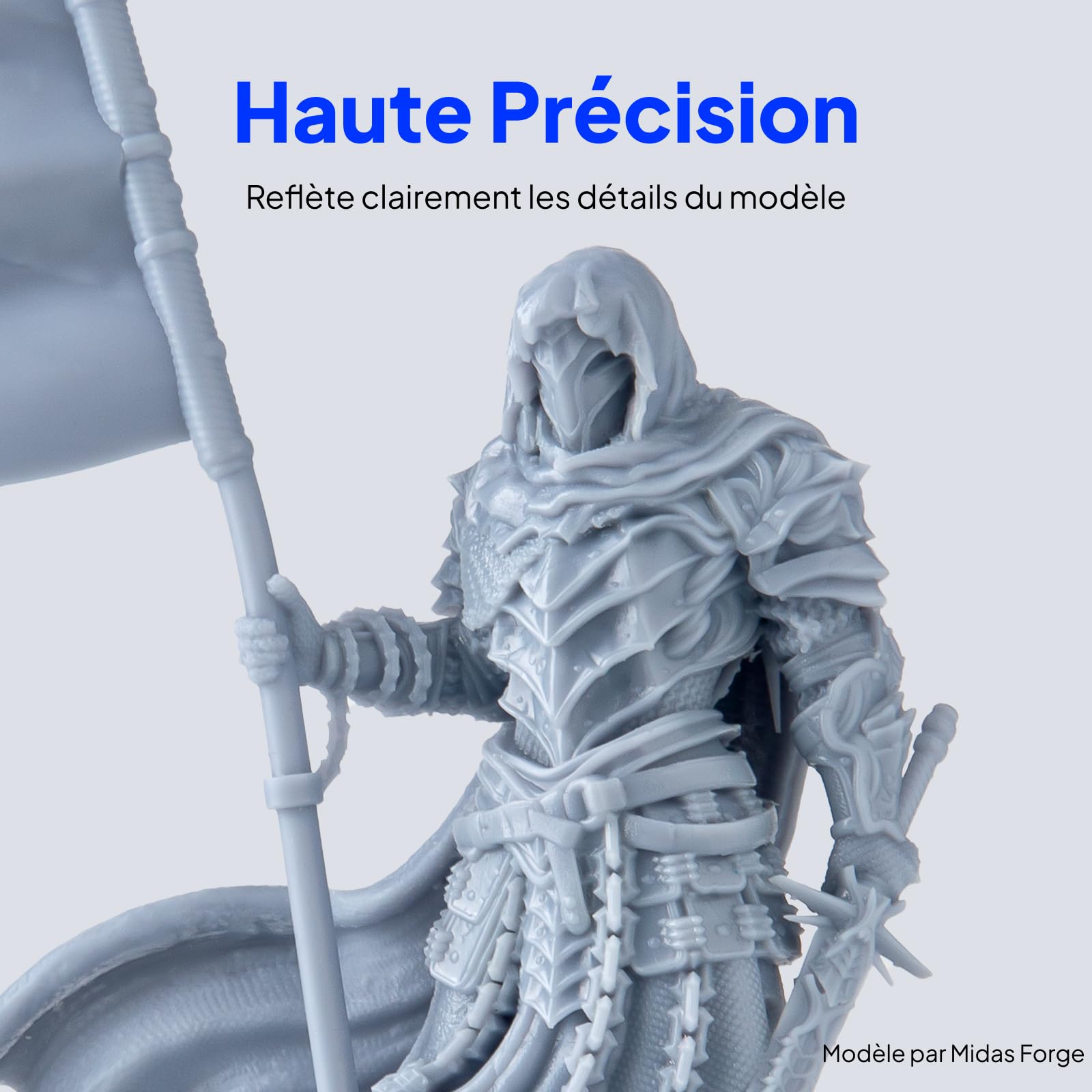 ELEGOO Résine Tough pour Imprimante 3D, Résine Robuste avec Haute Dureté, Faible Viscosité, Faible Retrait, Compatible avec Imprimantes 3D MSLA/LCD/DLP, Gris 1000g